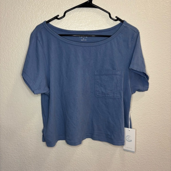 Calme Tops - NWT Calme Women's Short Sleeve Blue Tee